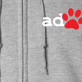 Dog Rescue Adopt Paw Full Zip Hoodie