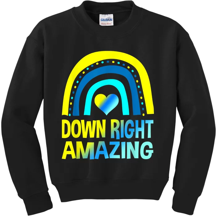 Down Right Amazing Down Syndrome Shirts Awareness Kids Sweatshirt