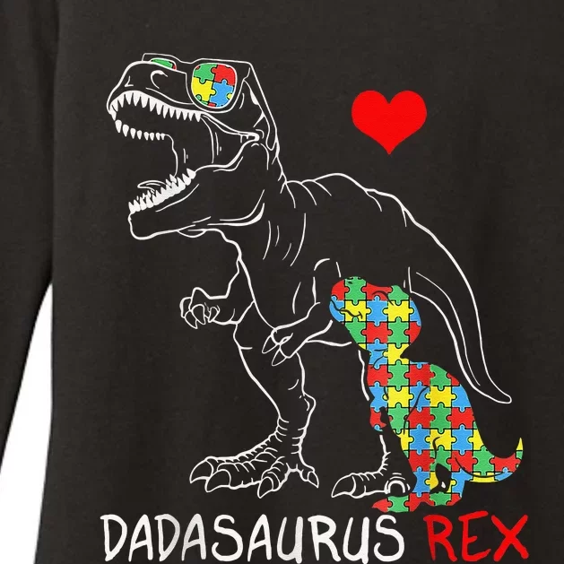 Dadasaurus Rex Autism Awareness Proud Dad Fathers Day Womens CVC Long Sleeve Shirt