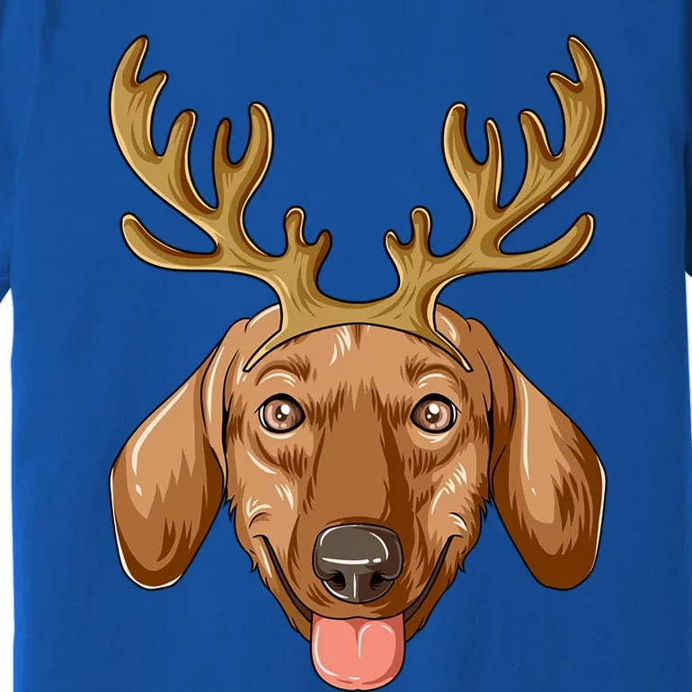 Dachshund Reindeer Antlers Christmas Dachshund Cool Gift Premium T-Shirt