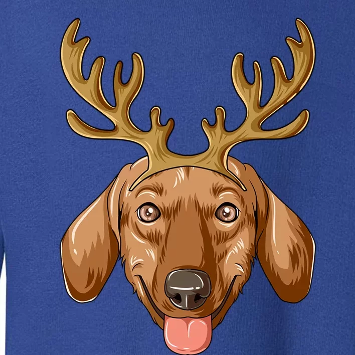 Dachshund Reindeer Antlers Christmas Dachshund Cool Gift Toddler Sweatshirt