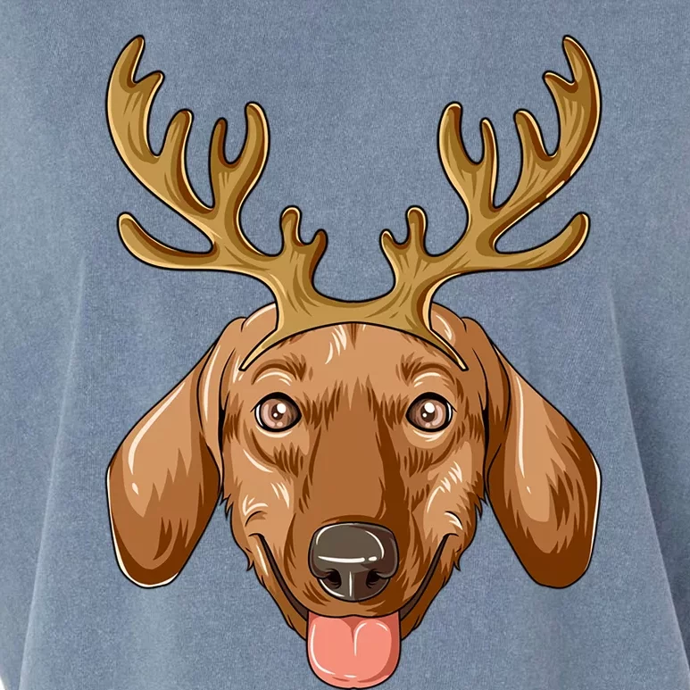 Dachshund Reindeer Antlers Christmas Dachshund Cool Gift Garment-Dyed Women's Muscle Tee