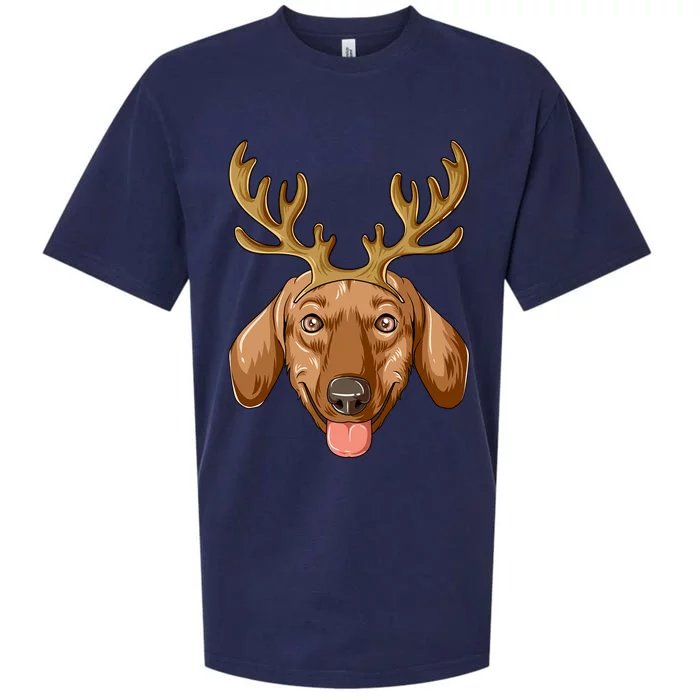 Dachshund Reindeer Antlers Christmas Dachshund Cool Gift Sueded Cloud Jersey T-Shirt