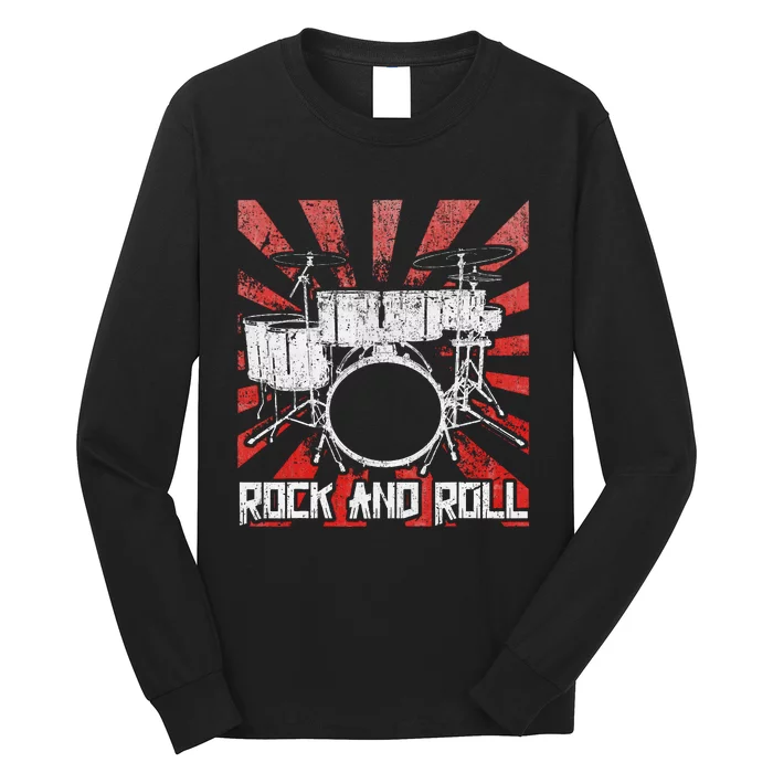 Drum Rock And Roll Drummer Music Long Sleeve Shirt