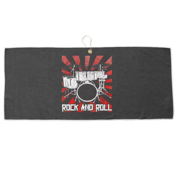 Drum Rock And Roll Drummer Music Large Microfiber Waffle Golf Towel