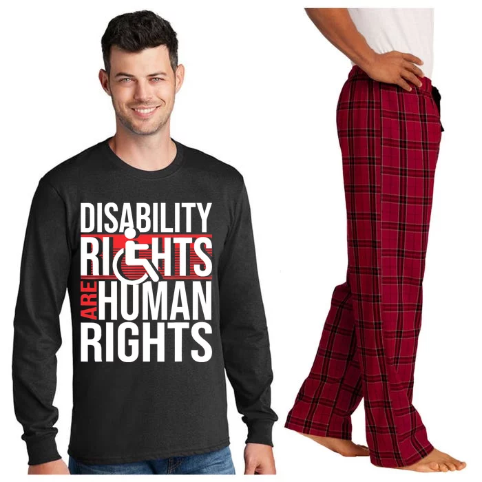 Disability Rights Are Human Rights Gift Funny Wheelchair Handicap Gift Long Sleeve Pajama Set