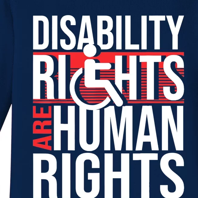 Disability Rights Are Human Rights Gift Funny Wheelchair Handicap Gift Baby Long Sleeve Bodysuit