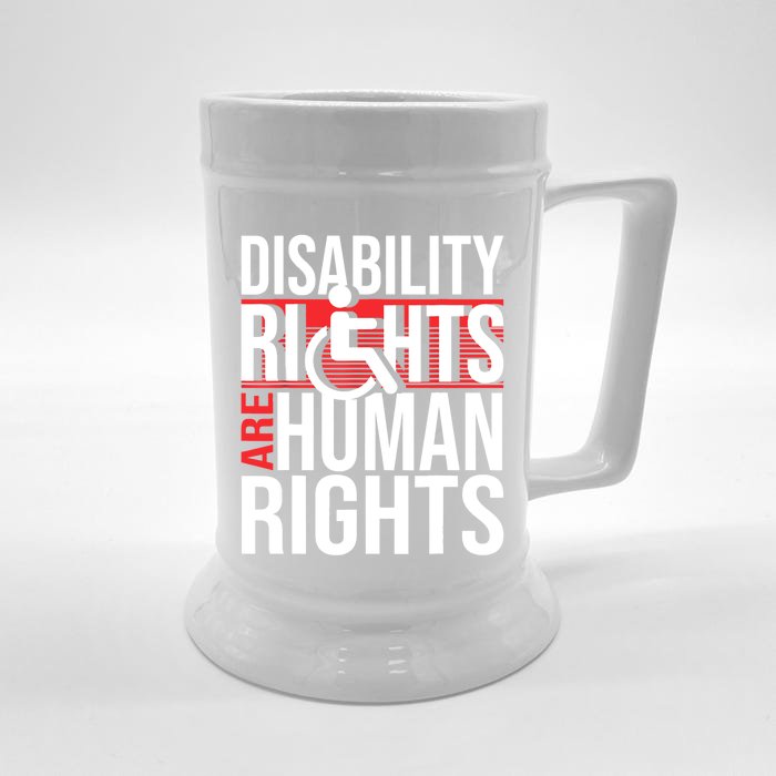 Disability Rights Are Human Rights Gift Funny Wheelchair Handicap Gift Front & Back Beer Stein