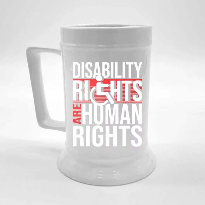 Disability Rights Are Human Rights Gift Funny Wheelchair Handicap Gift Front & Back Beer Stein