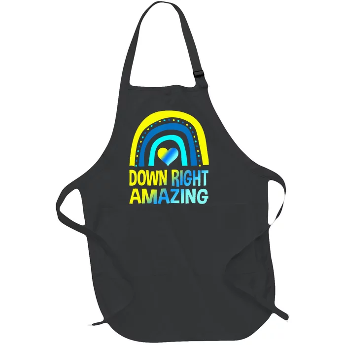 Down Right Amazing Down Syndrome Awareness Full-Length Apron With Pocket