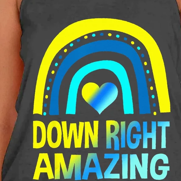 Down Right Amazing Down Syndrome Awareness Women's Knotted Racerback Tank