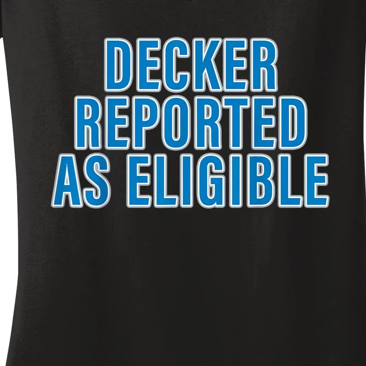 Decker Reported As Eligible Women's V-Neck T-Shirt