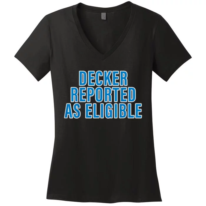 Decker Reported As Eligible Women's V-Neck T-Shirt