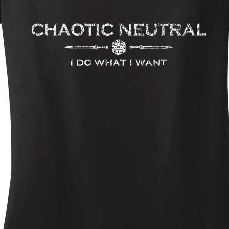 D20 Roleplay Alignments Chaotic Neutral Women's V-Neck T-Shirt