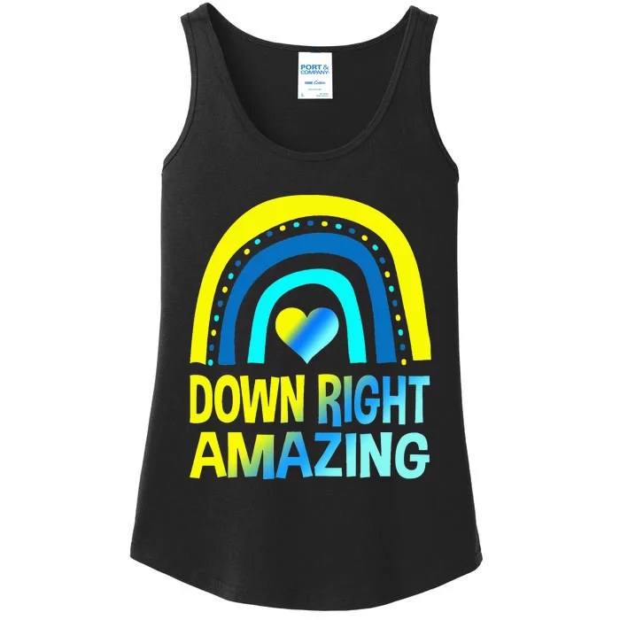 Down Right Amazing Down Syndrome Awareness Ladies Essential Tank