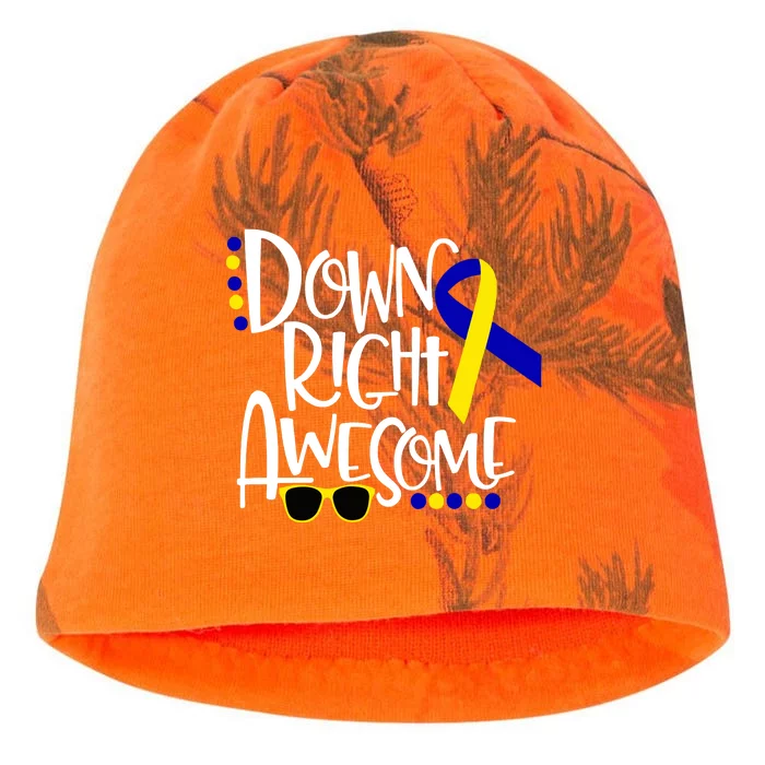 Down Right Awesome Down Syndrome Awareness Ribbon Kati - Camo Knit Beanie