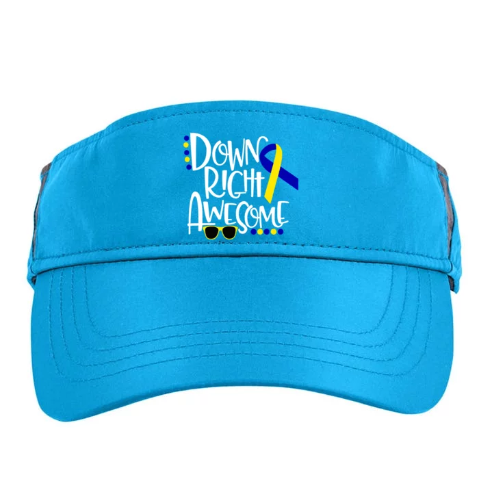 Down Right Awesome Down Syndrome Awareness Ribbon Adult Drive Performance Visor