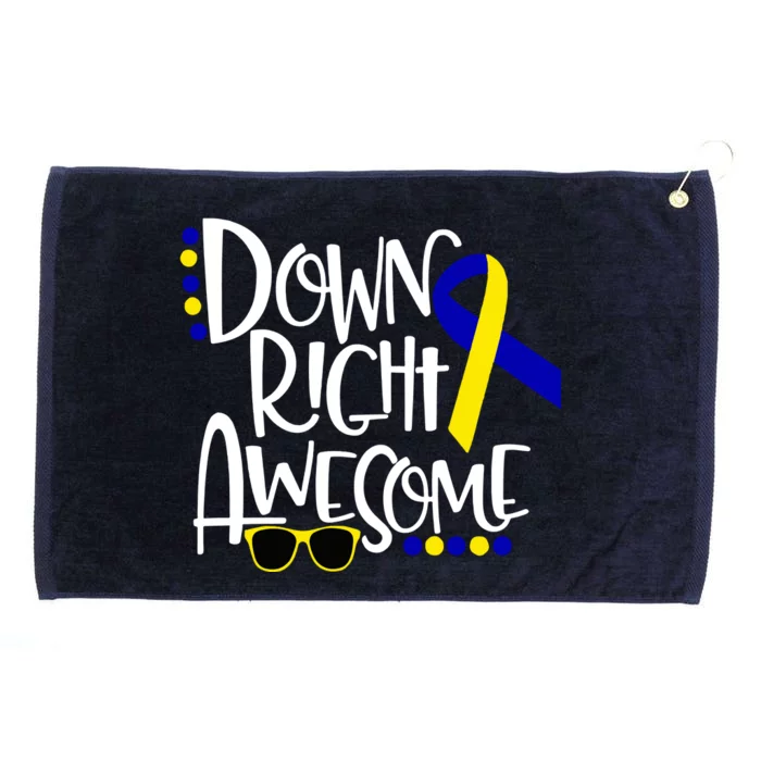 Down Right Awesome Down Syndrome Awareness Ribbon Grommeted Golf Towel