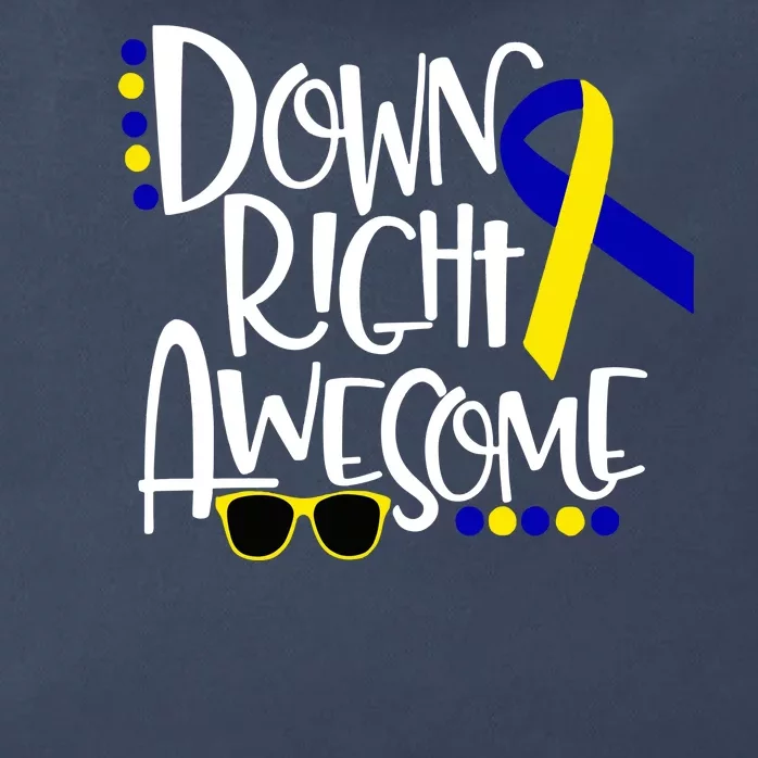 Down Right Awesome Down Syndrome Awareness Ribbon Zip Tote Bag