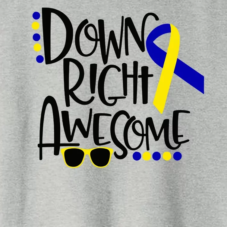 Down Right Awesome Down Syndrome Awareness Ribbon Women's Crop Top Tee