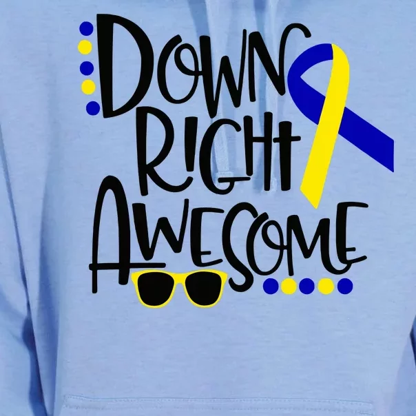 Down Right Awesome Down Syndrome Awareness Ribbon Unisex Surf Hoodie