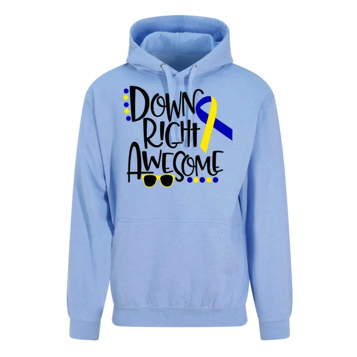 Down Right Awesome Down Syndrome Awareness Ribbon Unisex Surf Hoodie