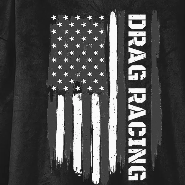 Drag Racing American Flag Drag Racer Race Car Lover Hooded Wearable Blanket