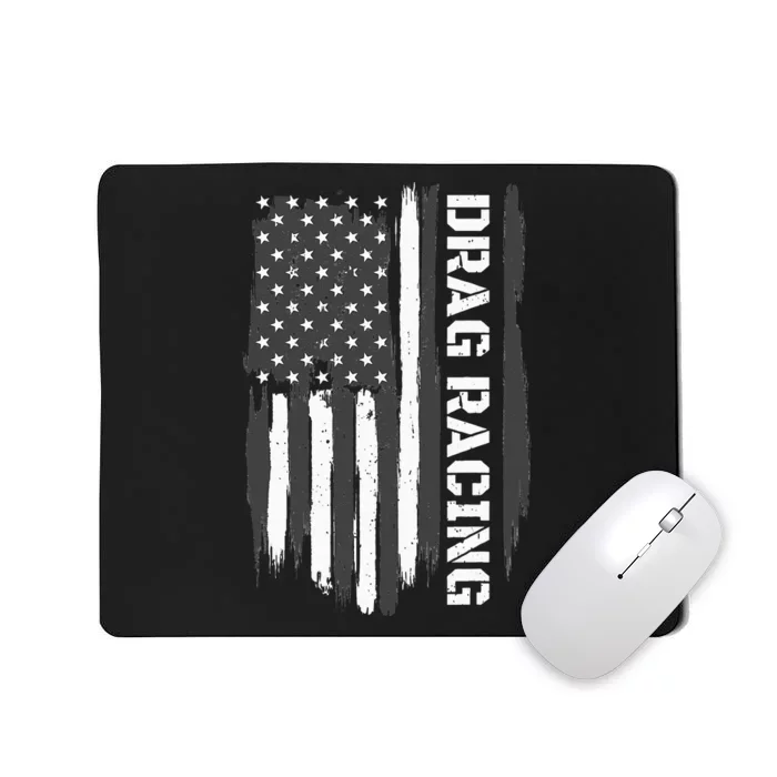 Drag Racing American Flag Drag Racer Race Car Lover Mousepad