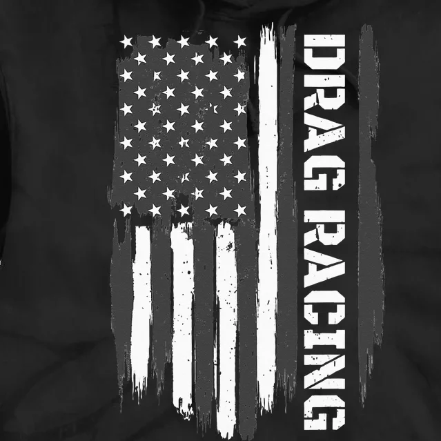 Drag Racing American Flag Drag Racer Race Car Lover Tie Dye Hoodie