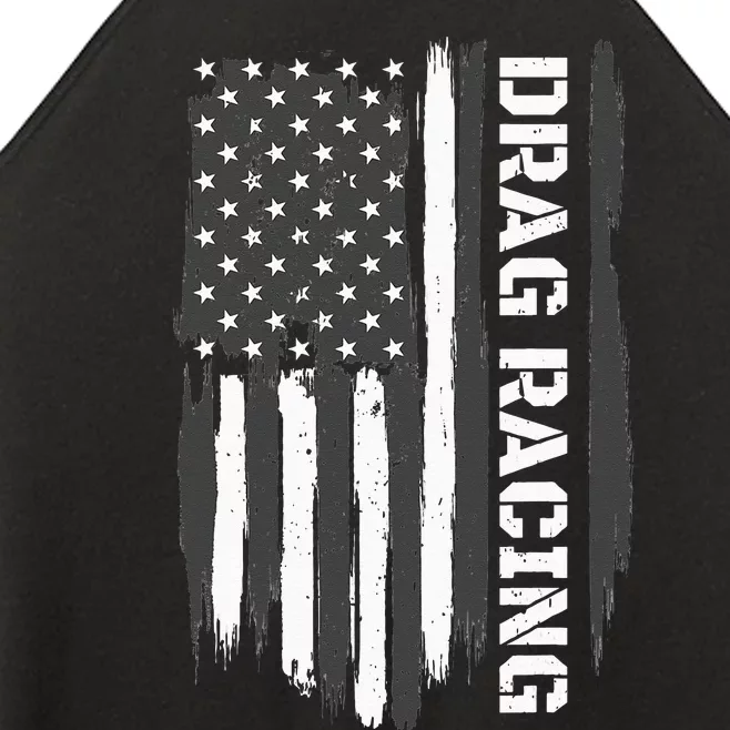 Drag Racing American Flag Drag Racer Race Car Lover Women’s Perfect Tri Rocker Tank