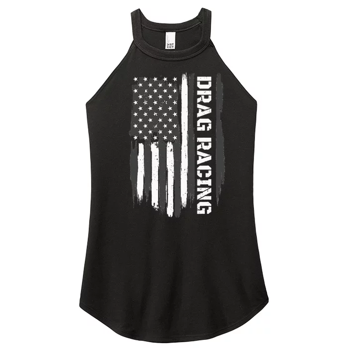 Drag Racing American Flag Drag Racer Race Car Lover Women’s Perfect Tri Rocker Tank