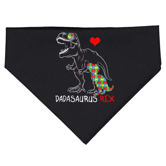 Dadasaurus Rex Autism Awareness Proud Dad Father's Day USA-Made Doggie Bandana