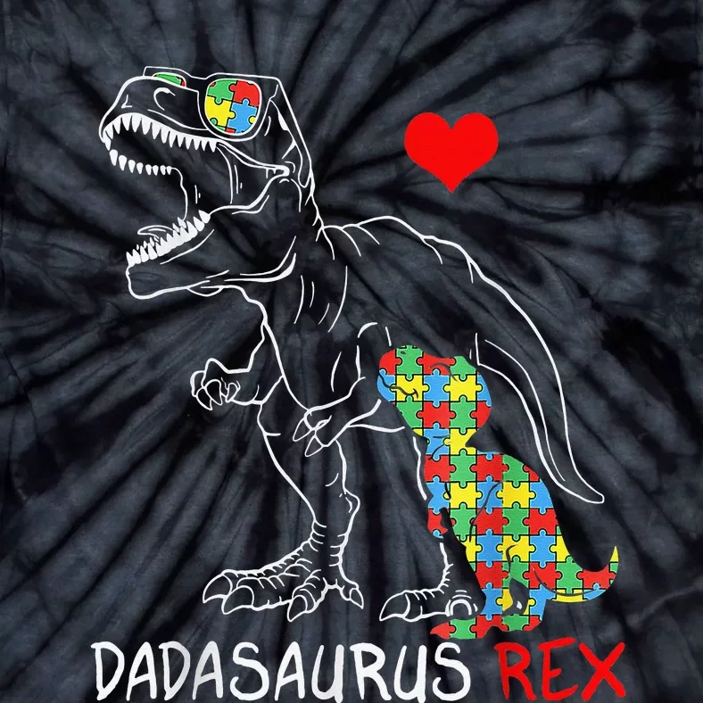 Dadasaurus Rex Autism Awareness Proud Dad Father's Day Tie-Dye T-Shirt