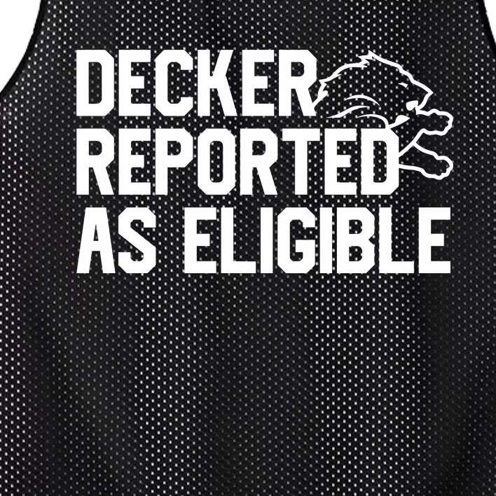 Decker Reported As Eligible Mesh Reversible Basketball Jersey Tank