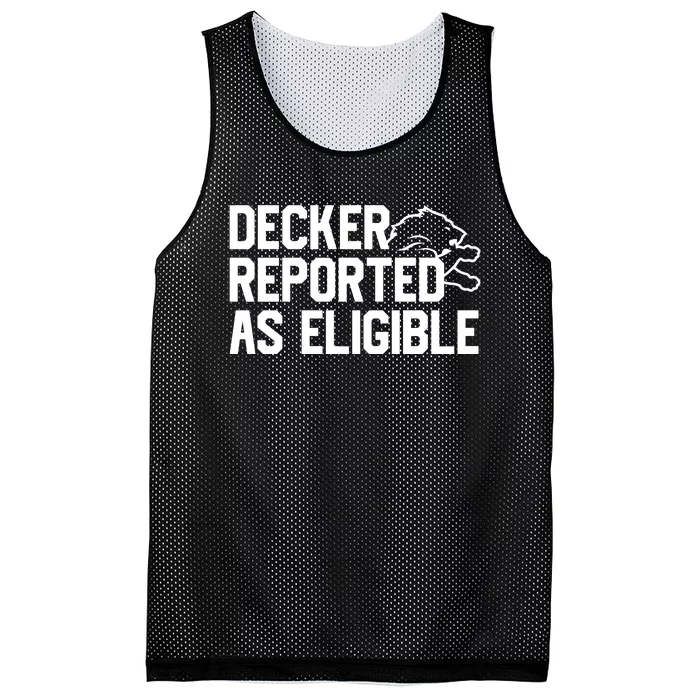 Decker Reported As Eligible Mesh Reversible Basketball Jersey Tank