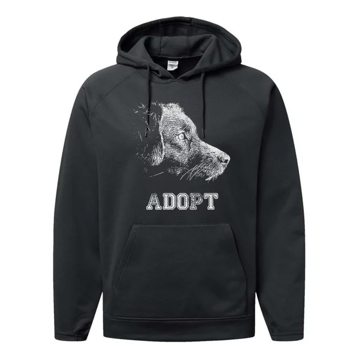 Dog Rescue And Adopt Performance Fleece Hoodie