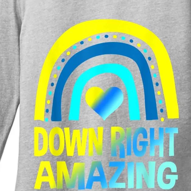 Down Right Amazing Down Syndrome Awareness Womens CVC Long Sleeve Shirt