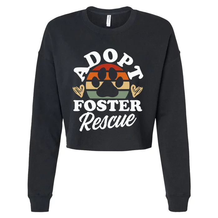 Dog Rescue Adopt Foster Rescue Animal Rescue Cropped Pullover Crew