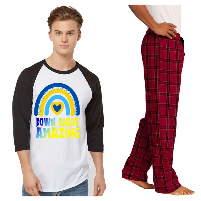 Down Right Amazing Rainbow Down Syndrome Awareness Raglan Sleeve Pajama Set