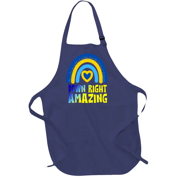 Down Right Amazing Rainbow Down Syndrome Awareness Full-Length Apron With Pocket