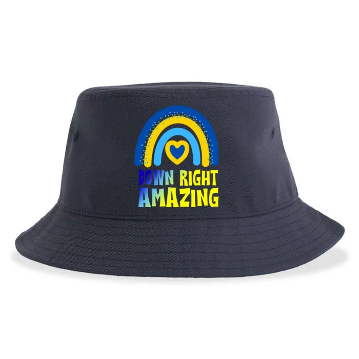 Down Right Amazing Rainbow Down Syndrome Awareness Sustainable Bucket Hat