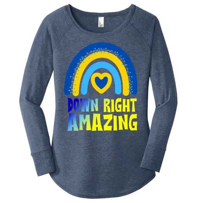 Down Right Amazing Rainbow Down Syndrome Awareness Women's Perfect Tri Tunic Long Sleeve Shirt