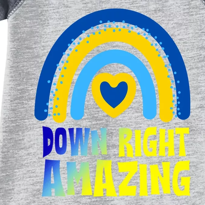 Down Right Amazing Rainbow Down Syndrome Awareness Infant Baby Jersey Bodysuit