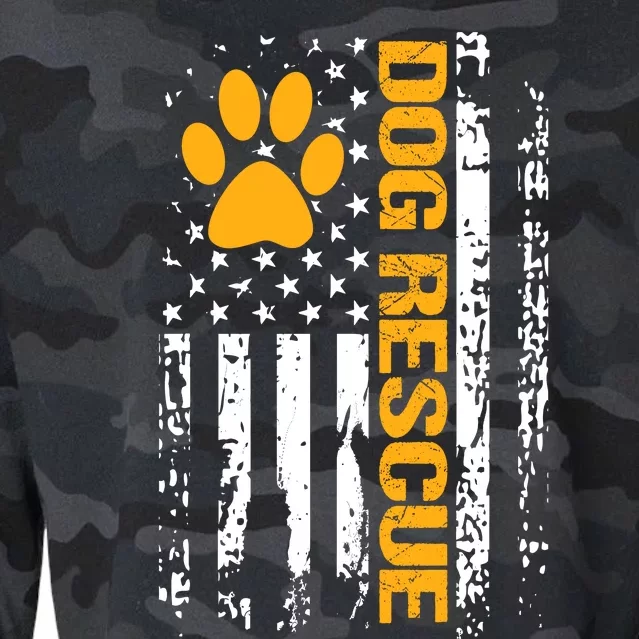 Dog Rescue American Flag Dog Shelter Dog Adoption Cropped Pullover Crew