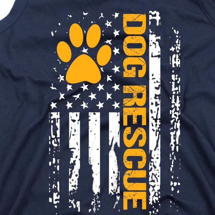 Dog Rescue American Flag Dog Shelter Dog Adoption Tank Top