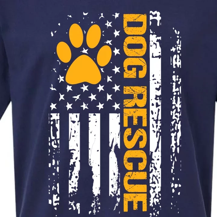 Dog Rescue American Flag Dog Shelter Dog Adoption Sueded Cloud Jersey T-Shirt