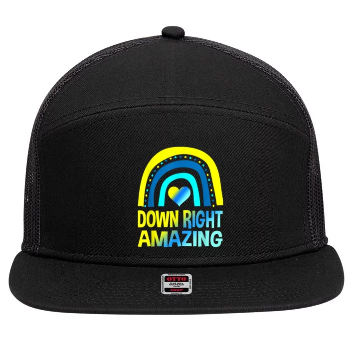 Down Right Amazing Shirt Down Syndrome Shirts Awareness 7 Panel Mesh Trucker Snapback Hat