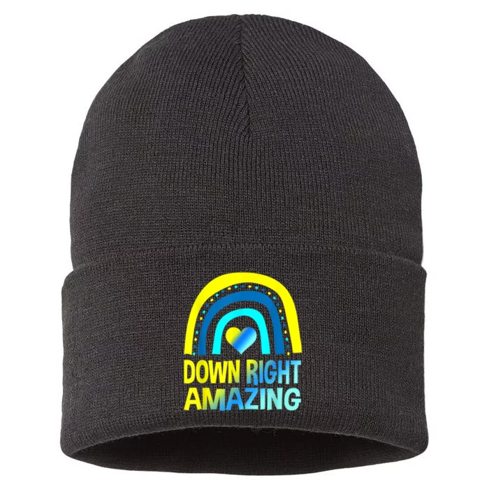 Down Right Amazing Shirt Down Syndrome Shirts Awareness Sustainable Knit Beanie