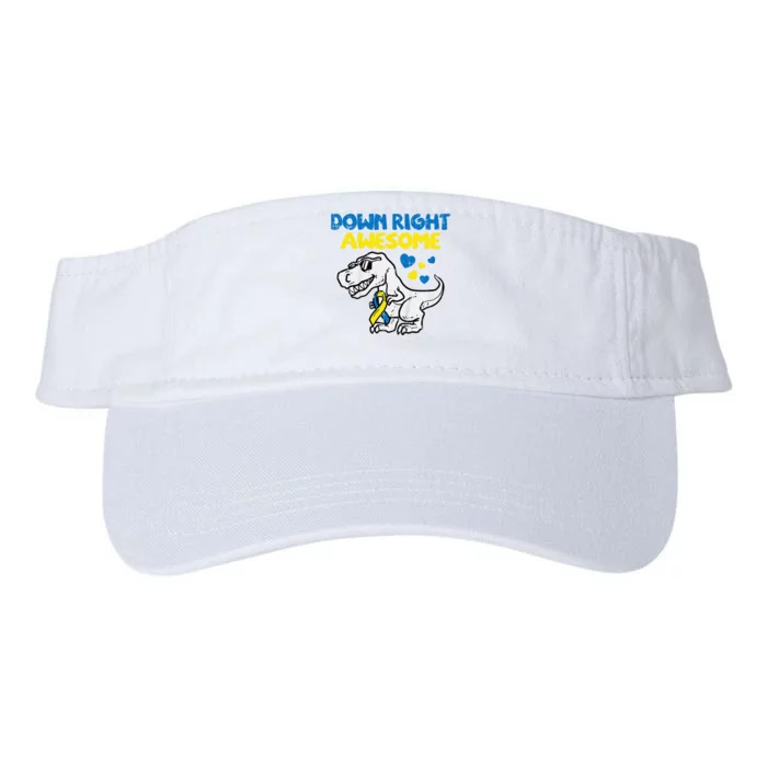 Down Right Awesome Dino Down Syndrome Awareness Valucap Bio-Washed Visor