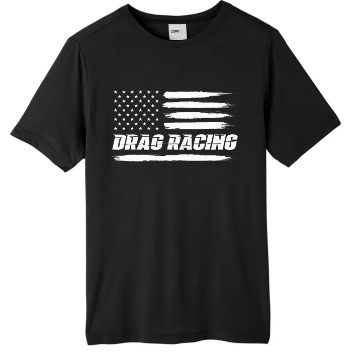 Drag Racing American Flag Drag Racer Race ChromaSoft Performance T-Shirt